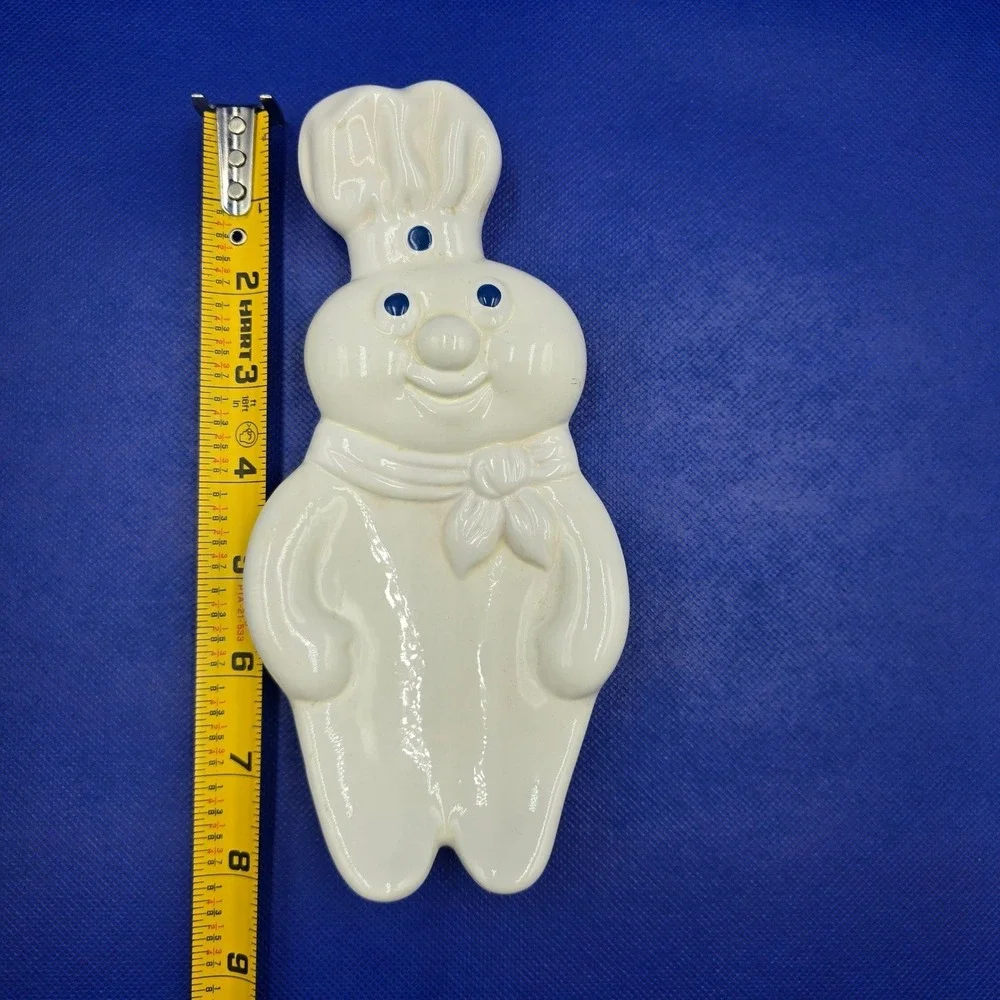 Vintage 1988 Pillsbury Doughboy Ceramic Spoon‎ Rest Poppin White Blue Kitchen